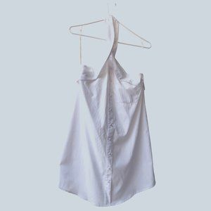 J.O.A. LOS ANGELES WHITE BUTTON DOWN SHIRT HALTER DRESS
